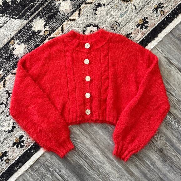 Free People Willow Cardi Fiery Red Combo - Picture 2 of 4